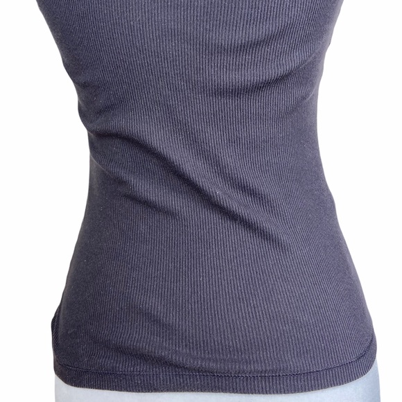Express | Gray Ribbed Racerback Muscle Tee - Picture 14 of 16